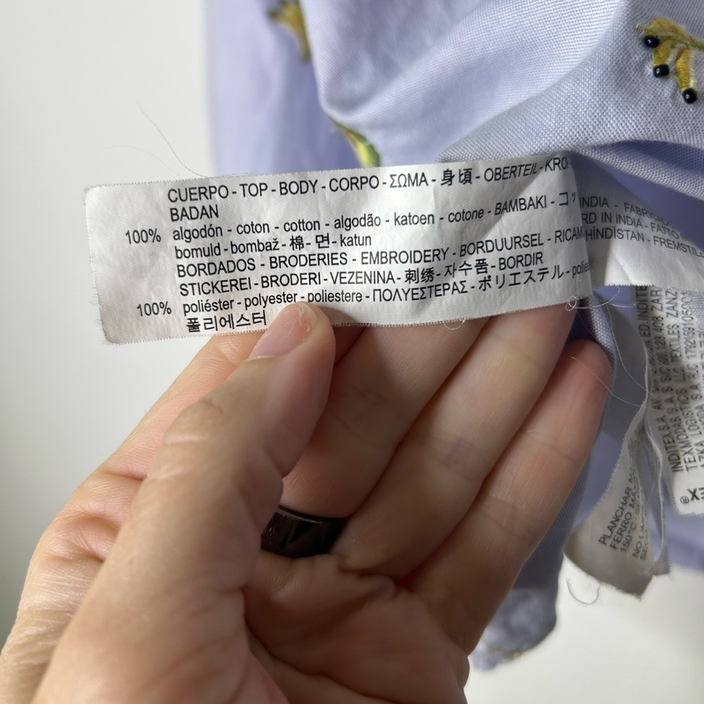 Zara Basic Collection Cotton Embroidered Banana A… - image 9